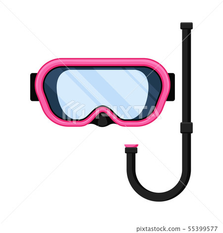 Pink mask for swimming. Vector illustration on white background. 55399577