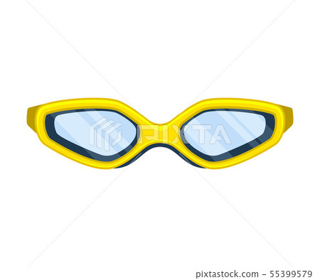 Yellow glasses for swimming. Vector illustration on white background. Yellow glasses for swimming. Vector illustration on white background. 55399579