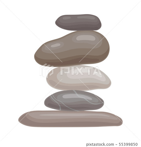 Rounded gray stones. Vector illustration on white background. 55399850