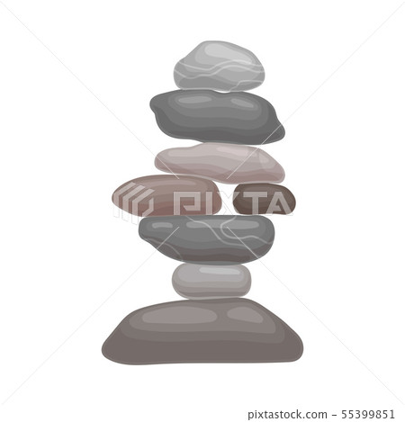 Pile of smooth stones. Vector illustration on white background. 55399851