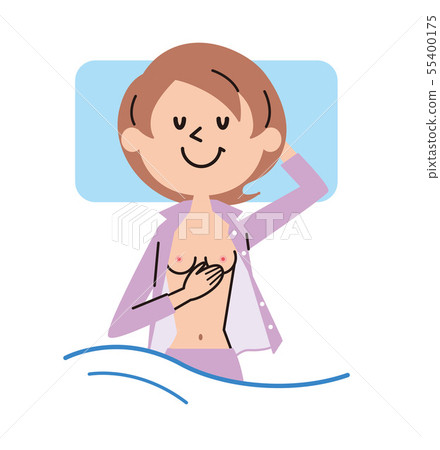 Breast cancer self check illustration Breast cancer self check illustration 55400175