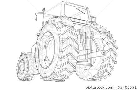 Farm Tractor Concept. Vector Farm Tractor Concept. Vector 55400551