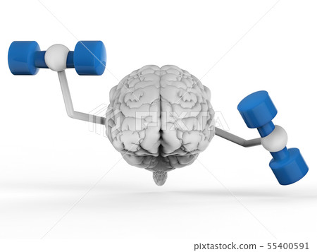 brain holding dumbbells brain holding dumbbells 55400591