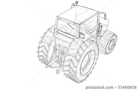 Farm Tractor Concept. Vector 55400656