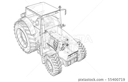 Farm Tractor Concept. Vector Farm Tractor Concept. Vector 55400719