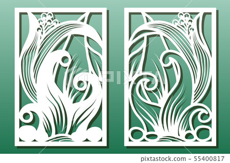 Laser cut panels with floral pattern 55400817