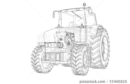 Farm Tractor Concept. Vector 55400820
