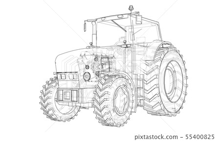 Farm Tractor Concept. Vector 55400825