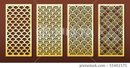 Laser cut panels pattern, vector set 55401575