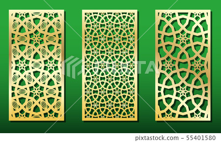 Laser cut panels, arabic design style, vector set 55401580