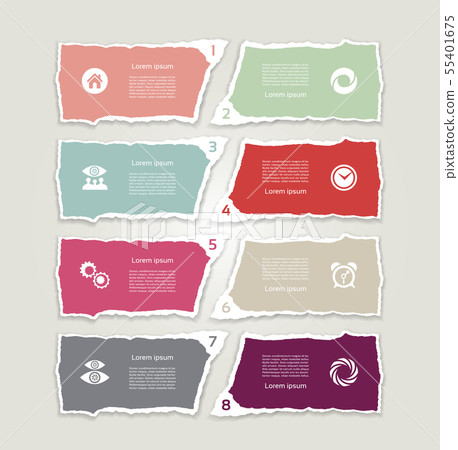 Modern torn paper for infographics. Vector infogra 55401675