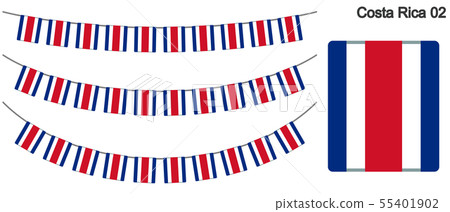 Garland of the flag of Costa Rica vector data (bunting garland) 55401902