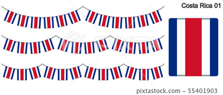 Garland of the flag of Costa Rica vector data (bunting garland) 55401903