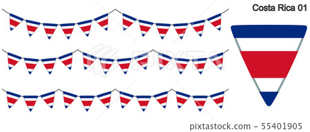 Garland of the flag of Costa Rica vector data (bunting garland) 55401905