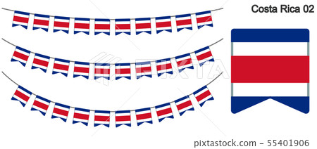 Garland of the flag of Costa Rica vector data (bunting garland) 55401906