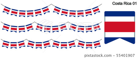 Garland of the flag of Costa Rica vector data (bunting garland) 55401907