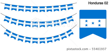 Garland of Honduras flag vector data (bunting garland) 55401937