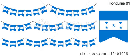 Garland of Honduras flag vector data (bunting garland) 55401938