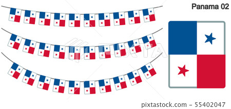Garland of Panama flag vector data (bunting garland) 55402047