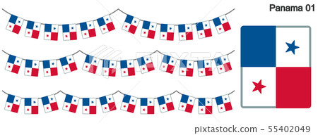 Garland of Panama flag vector data (bunting garland) 55402049