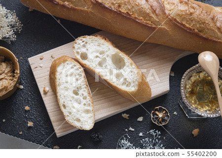 French bread, honey and peanut butter French bread, honey and peanut butter 55402200