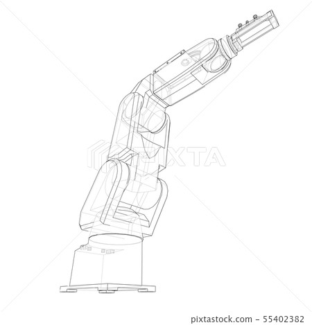 Industrial robot manipulator. Vector 55402382