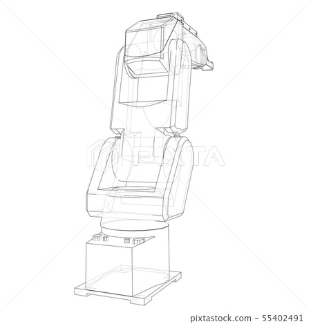 Industrial robot manipulator. Vector 55402491