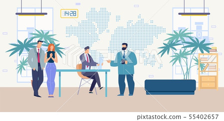 Boss Hiring New Employees Flat Vector Concept 55402657