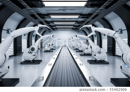 robotic arms with conveyor line 55402906