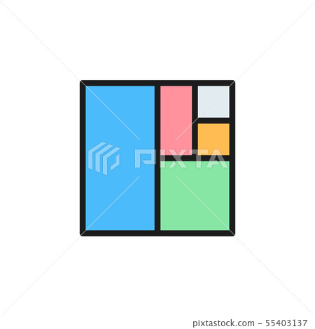 Vector golden ratio square flat color icon. 55403137