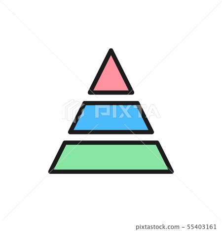 Triangular graph flat color icon. Isolated on... - Stock Illustration ...
