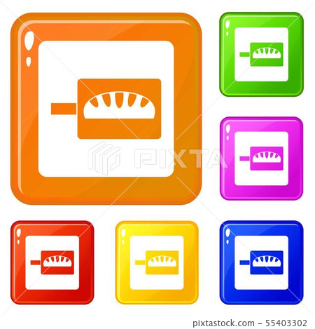 Bread baking icons set vector color 55403302