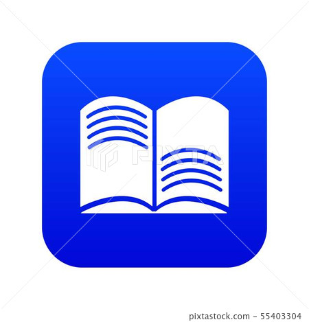Old open magic book icon blue vector 55403304
