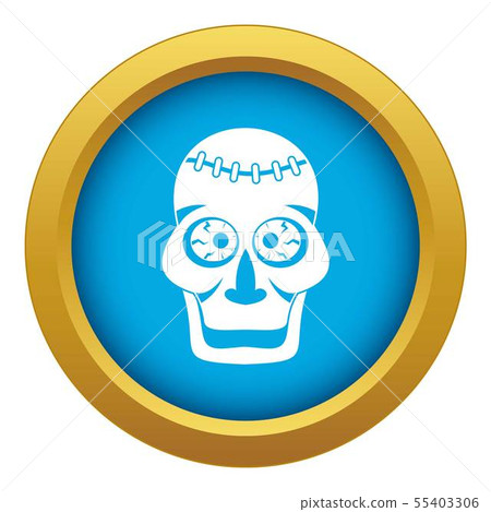 Skull icon blue vector isolated 55403306