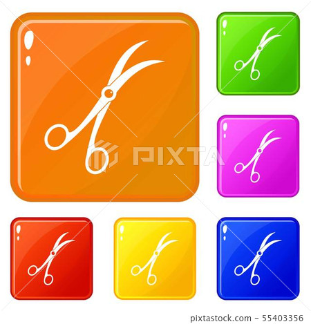 Surgical scissors icons set vector color-插圖素材 [55403356] - PIXTA圖庫