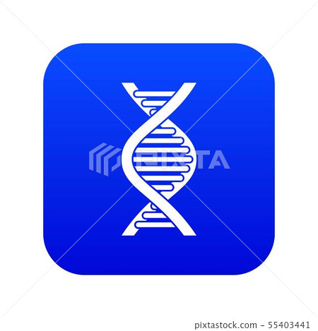 DNA strand icon digital blue DNA strand icon digital blue 55403441