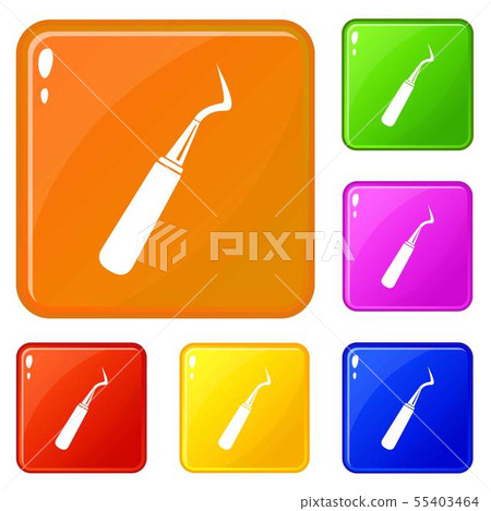 Dental probe icons set vector color Dental probe icons set vector color 55403464