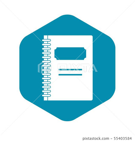 Closed spiral notebook icon, simple style Closed spiral notebook icon, simple style 55403584