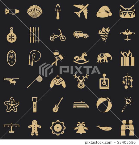 Child icons set, simple style Child icons set, simple style 55403586