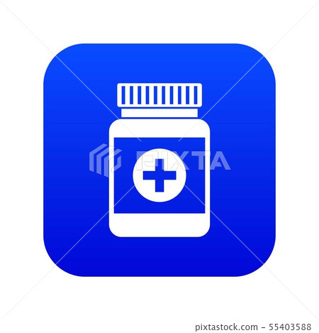 Medicine bottle icon digital blue Medicine bottle icon digital blue 55403588