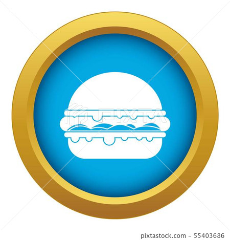 Burger icon blue vector isolated 55403686