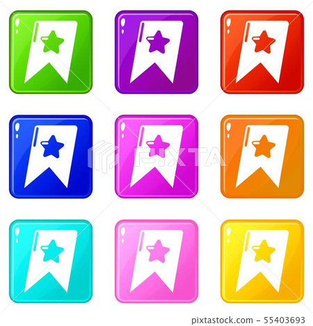 Bookmark browser icons set 9 color collection 55403693