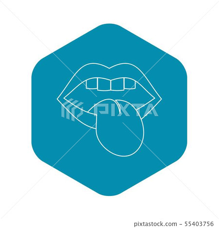 Rock emblem icon, outline style 55403756