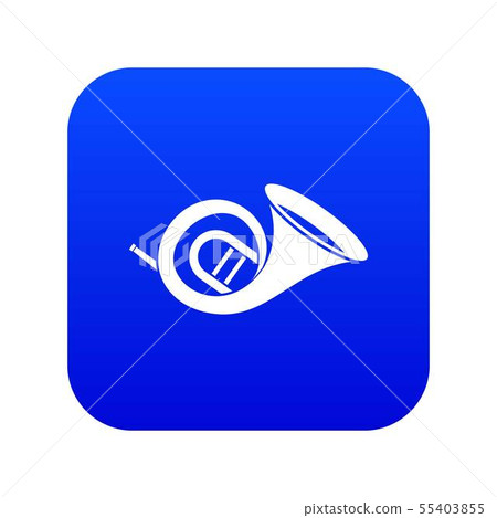French horn icon digital blue 55403855