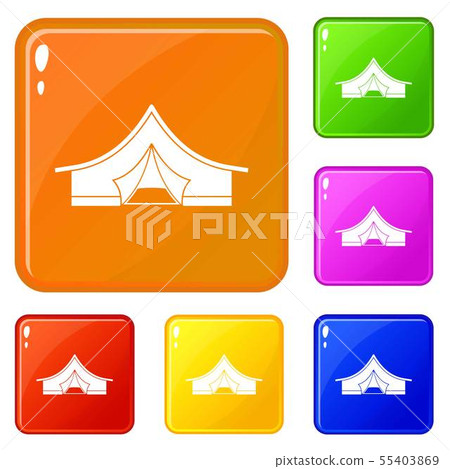 Tourist tent icons set vector color - Stock Illustration [55403869] - PIXTA