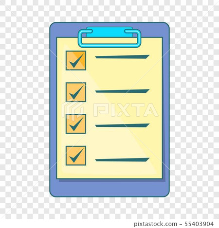 Clipboard check list icon, cartoon style 55403904