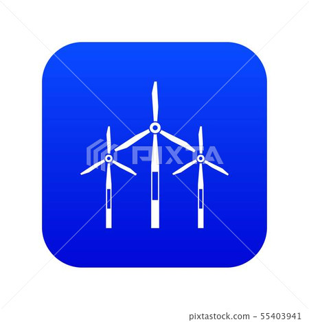 Wind generator turbines icon digital blue Wind generator turbines icon digital blue 55403941