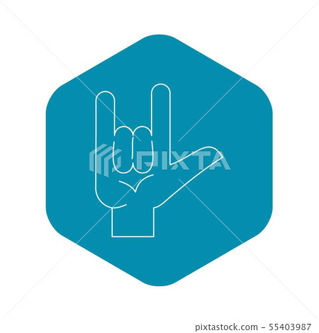 Rock gesture icon, outline style Rock gesture icon, outline style 55403987