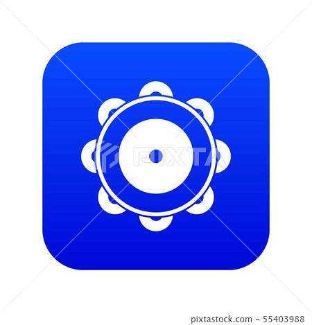 Tambourine icon digital blue Tambourine icon digital blue 55403988