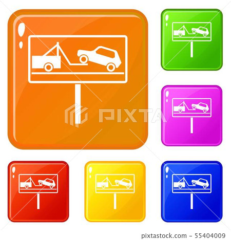 No parking sign icons set vector color-插圖素材 [55404009] - PIXTA圖庫